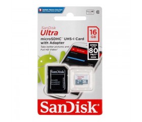 Карта пам'яті Secure Digital Card micro SANDISK 16GB Ultra Class 10 + adapter