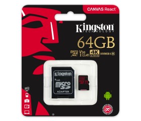 Карта пам'яті Secure Digital Card micro KINGSTON 64 Gb UHS-I +adapter UHS-I Canvas Select