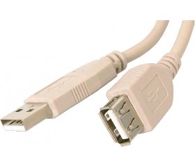 Кабель подовжувач USB 2.0 AM/AF пакет, довжина 0,8 м., білий