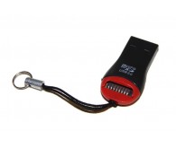 Кардридер USB microSD Cardreader, зовнішній, Black&Red, Polybag