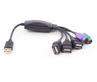 Концентратор Usb TD010 4port +USB to PS/2 port
