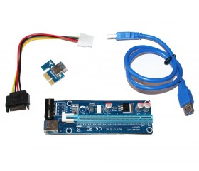 Райзер ATcom PCI-E x1 to 16x 60cm USB 3.0 Cable, 6pin Power (REV 007)