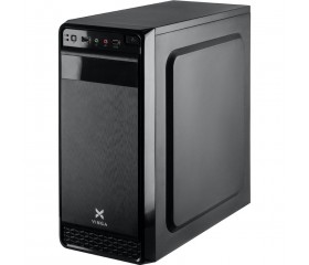 Корпус Vinga CS102B Miditower, ATX, 400Вт, Audio, 2xUSB 2.0, чорний